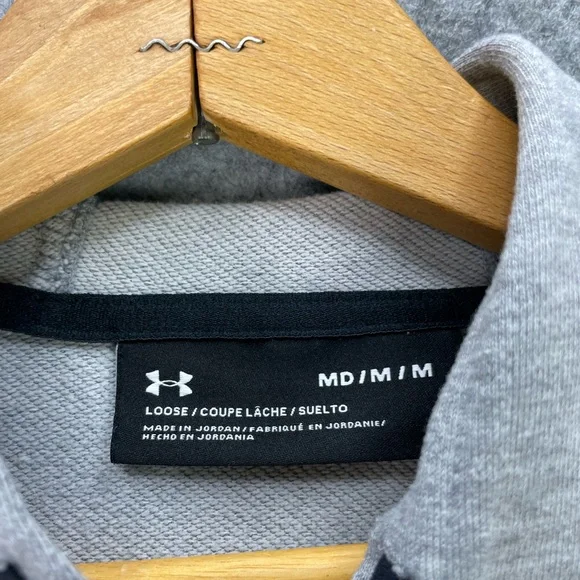 Under Armour Hoodie Mens Medium Gray Hunting Loose Fit Performance Pullover - Picture 4 of 10